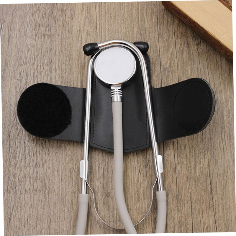 Ipetboom 2pcs Leather Stethoscope Holder Stethoscope Protector with Sturdy Clip