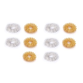 chi-enterprise Premium Massagering Set für die Finger | Anti Stress - Akupressur Ring - Antistress Ring | Akupressur Ring - Anxiety Ring | 10 Ringe (Gold und Silber, groß)