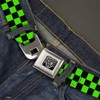 Buckle-Down Seatbelt Belt - Checker Black/Neon Green - 1.5" Wide