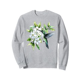 Humming Bird Jasmine Flowers Vintage Botanical Floral Nature Sweatshirt