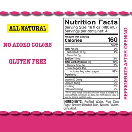 Iced Tea Sweet Raspberry - Pure Cane Sugar Caffeinated All Natural Drinks, No Artificial Flavors or Colors, 64 Oz (Pack of 2) By Southern Sweet Tea Company