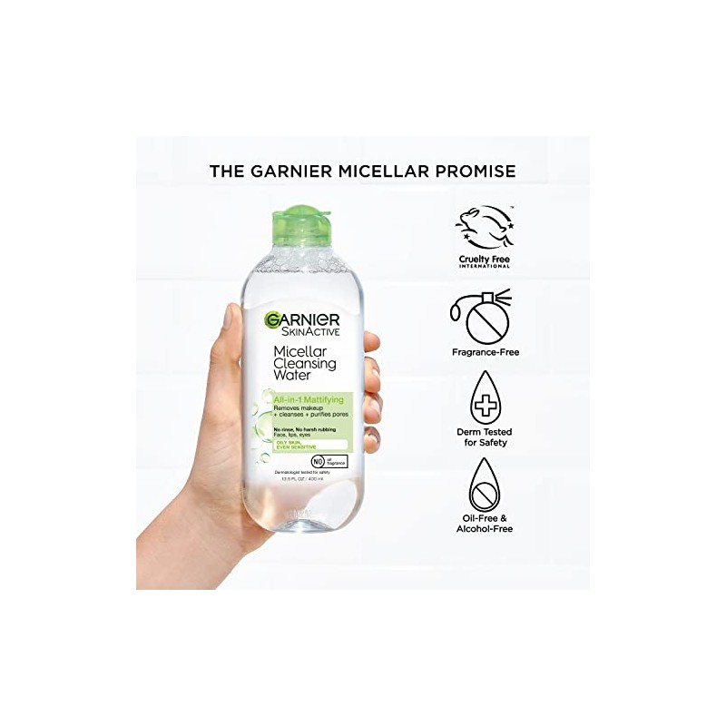 Garnier Skinactive Micellar Cleansing Water for Oily Skin, 2 Count