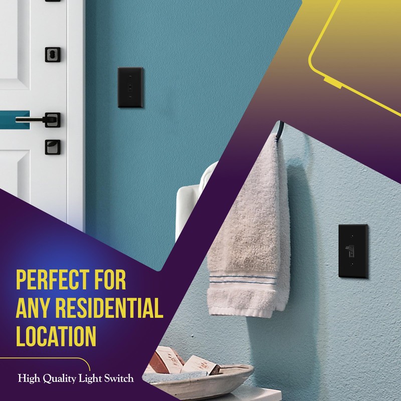 ENERLITES Toggle Light Wall Plate Bundle, Single Pole Electrical Switch,