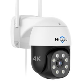 Security Camera, 5 GHz Compatible, 8 Megapixels, 5x Zoom, Pan, Tilt, IP Camera, PTZ, 4K, 8 Megapixels, Full Color Night Vision, For Indoor and Outdoor Use, Two-Way Audio, Motion Detection, Alarm
