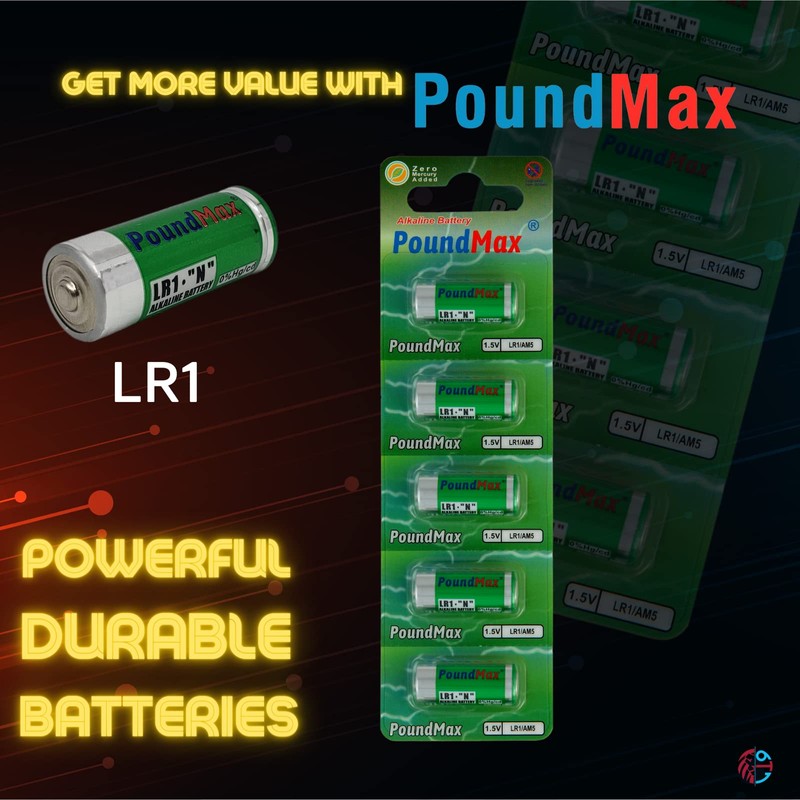 PoundMax 5 X 910A LR1 N Type MN9100 1.5V Alkaline