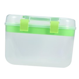 Housoutil Portable Double Layer Cosmetics Storage Box Small Handle Design for Home Use Dimensions for Organizing Manicure Tools and Makeup Essentials