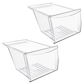 HECASA 2 Pack 240337103 Refrigerator Crisper Drawer Compatible with Kenmore Frigidaire Fridge Drawer Refrigerator Pan Shelf 240337102 240337105 240337107 240337108 240337109 Replacement Only