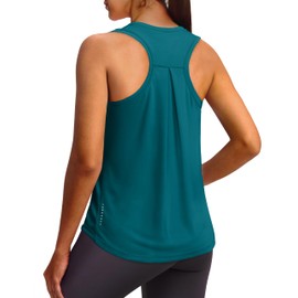 XIEERDUO Womens Athletic Tops Loose Fit Activewear Gym Essentials Women Teal 2XL