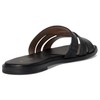 Cole Haan Women's Flynn Slotted Slides Flat Sandal, Black Leather,