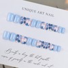 2 Packs 48Pcs Flowers Press on Nails Short Square Fake