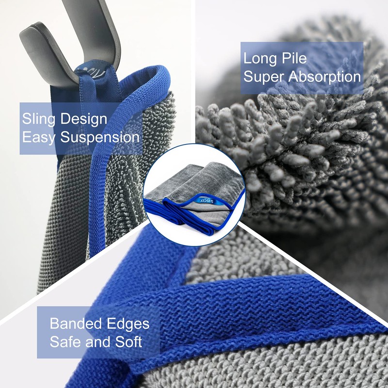 SHSCLY Microfiber Car Wash Towel, Super Absorbent Drying Cloth with