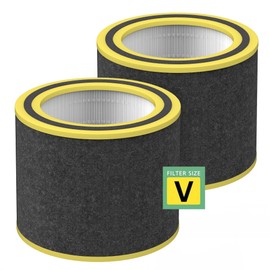 AC3000W FLT151 Replacement Filter V True HEPA Compatible with AC3000W, AC3000B, AC3050, AP3151W, AC151 Airsafe Air Purifiers, 2 H13 HEPA + 4 Carbon Pre-Filter