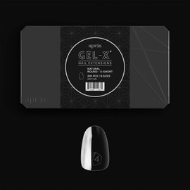 Apres Gel-X® Natural Round Tip Box | 500pc Gel-X Tips, 11 Sizes 00-9, Premium Quality (Natural Round Extra Short, 500)