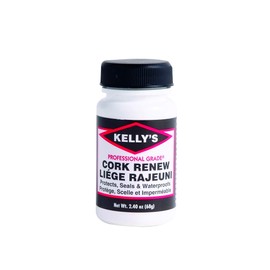 Kelly's Cork Renew Sealer (2.2 fl oz) - Waterproof & Protect Cork Surfaces w/ Brush Applicator - Water Based Formula Dries Clear, Prevents Drying & Breaking Down of Sandles, Shoes, Fishing Rod, Coasters