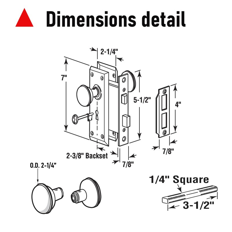 Lubentol 4 Pack Mortise Keyed Lock Set with Classic Bronze