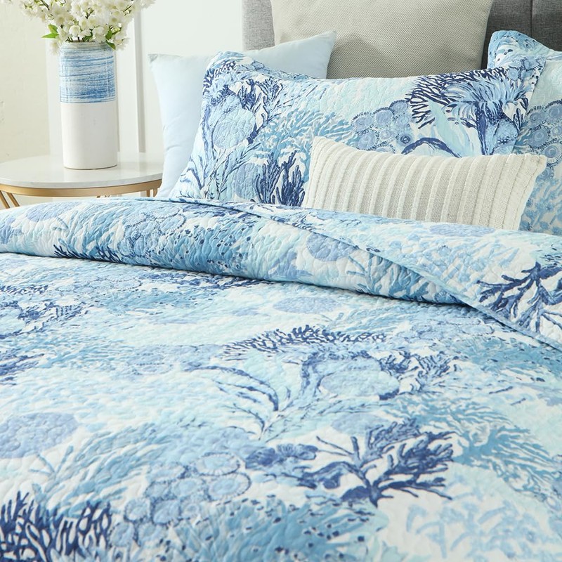 Autumn Dream Cotton Coastal Bedspread Quilt Sets Reversible Bedding Coverlet