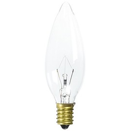 Halco BC7019 121023 - 25W Light Bulb - B10 - Clear - Straight Tip - European Base - 3,000 Life Hours - 220 Lumens - 120V