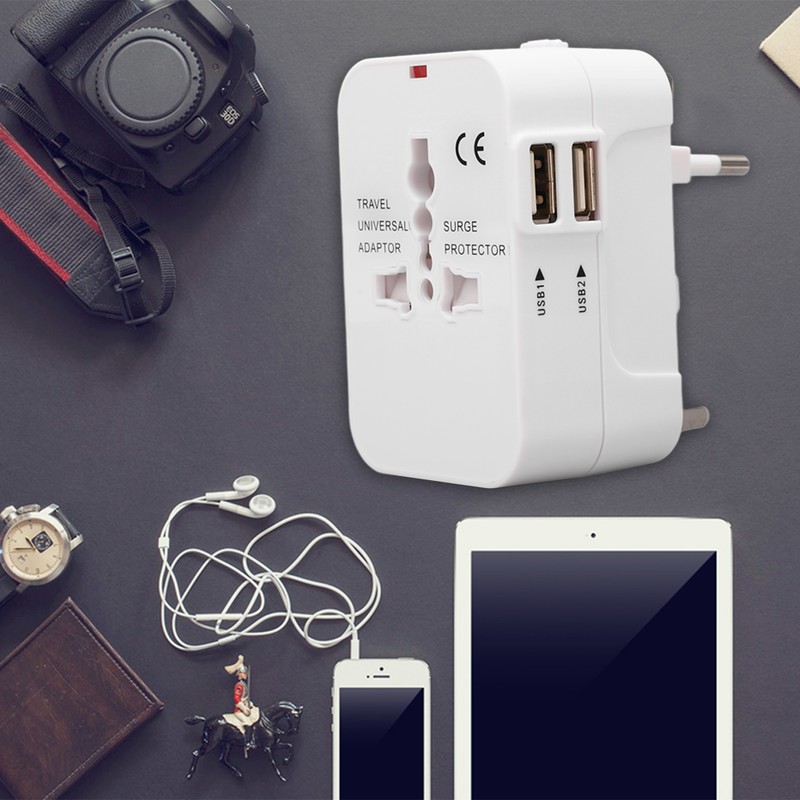 Multifunctional Power Converter with USB Ports Universal Adapter Socket 100‑240VAC