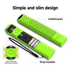 SIKAI - Funda de silicona para TCL RC902V FMR1, RC813 FMB1 FMB3, RC923 Control remoto de voz a prueba de golpes para 55R646 55S546 65R646 65S546 75R646 Series TV Remote, antipérdida con cordón verde