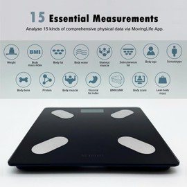 NUTRI FIT Smart Scale for Body Weight Body Composition Monitor, Bathroom Digital Weighing Scale with BMI, Body Fat, Muscle Mass, Accurate Bluetooth Home User Health Equipment Sync Apps