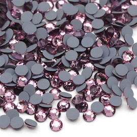 Hotfix Rhinestones Flatback Glass Rhinestone 288PCS SS30 5.8-6.2MM Round Gems for Nails Art Glitter Crystals Stone DIY Bags Clothes Shoes (Light Amethyst)