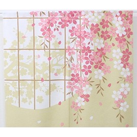 のれん 暖簾「桜クロネコ」【IT】【DM】(#9894094) サイズ：85×150cm おしゃれ のれん さくら サクラ 桜 春 猫 黒猫 ねこ かわいい 間仕切り