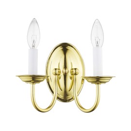 Livex Lighting 4152-02 Home Basics 2 Light Polished Brass Wall Sconce