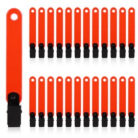 TOYMIS 24pcs Reflective Trail Markers, 4.06x0.51 Inch Trail Markers for Hiking Trail Markers for Trees Trail Marking Ribbon with Clips for Hunting Outdoor (Fluorescent Orange)