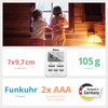 MEBUS Radio-Controlled Alarm Clock with Temperature Display in Travel Size,