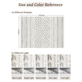 Miukiki 6x9 Area Rug for Living Room Moroccan Washable Rugs Non Slip Indoor Floor Carpet Foldable Large Soft Area Rug for Dining Room Bedroom with Low Pile(Grey,6'x9')