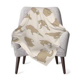Sensetsu Animal Pattern Sloth Blanket for Kids, Baby Microfiber Blanket, Warm Ultra-Fine Fiber, Super Soft, Skin-Friendly, Knee Cover, Fluffy, Washable, Cute, Stylish, for Nursery, Home Use (39.75