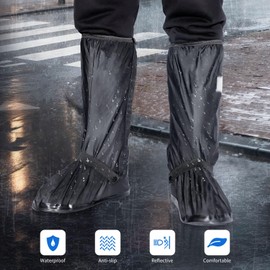 RAYGARD Rain Shoes Cover, Non-Slip Rain Boot Shoes Cover with Zipper, Reflector for Men Women (L)