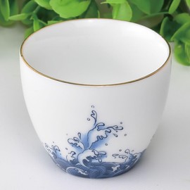 Tenka Tea Ceremony Cup (Wavagami), 1.6 fl oz (45 ml) (Full Water, 2.4 fl oz (70 ml), Chinese Tea Ceremony, Shinmyo Cup