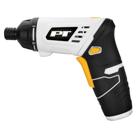 Performance Tool W7730 4V Li-Ion Folding Screwdriver w/LED Light - 1/4 in. Drive, USB-C Charging, Extensions Included, Gray/Yellow