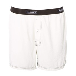 KICKEE Men's Solid Boxer Short (Natural with Zebra - M)