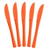 Exquisite Orange Plastic Knives 50 Pcs Orange Knives Disposable Utensils