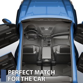PIT66 Floor Mats Compatible with 2017-2024 Ford F250 F350 F450 F550 Super Duty Crew Cab (4 Full Size Doors), TPE 3-Piece Premium Floor Liners Interior Accessories