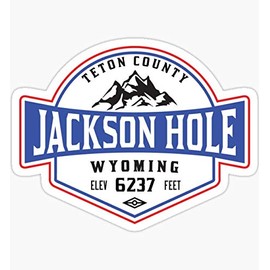 Jackson Hole Wyoming Mountain Skiing Ski Snowboard Snowboarding Sticker - Sticker Graphic - Auto, Wall, Laptop, Cell, Truck Sticker for Windows, Cars, Trucks