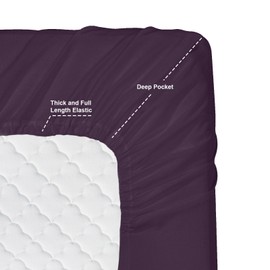 Nestl Bedding 7-Piece Queen Duvet Cover and Bed Sheet Set - Includes Duvet Cover, Flat Sheet, Fitted Sheets, 2 Pillowcases and 2 Pillow Shams - Complete Luxury Soft Microfiber Bedding Set, Purple