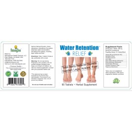 NaturalyPure Health Edema -Water Retention Relief with New Natural Diuretic Formula for Men & Women.