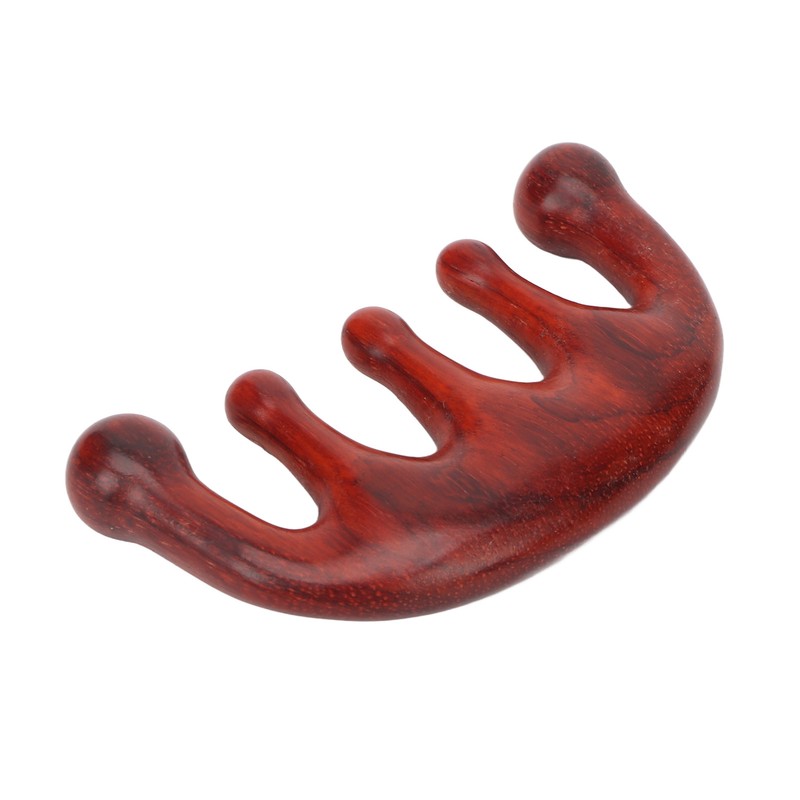 Scalping Massage Comb 5 Teeth Sandalwood Gua Sha Handheld Portable