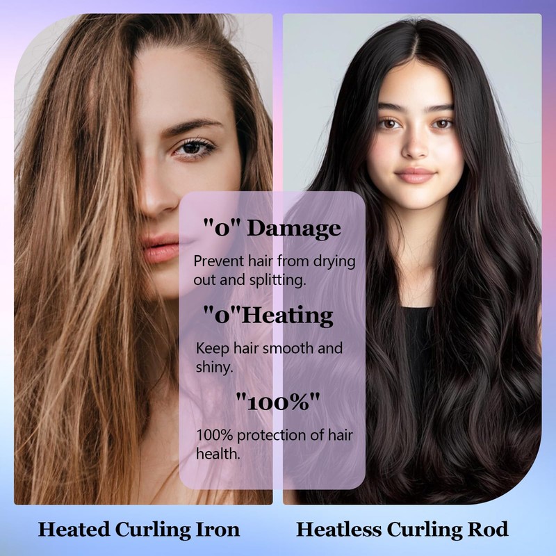 6PCS Overnight Blowout Rods, Heatless curling set, Soft and Non-Damaging