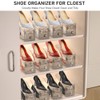12 Pack Clear Shoe Slots Organizer - Adjustable Height 3.7''to