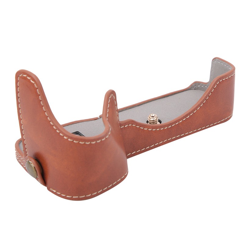 High Quality PU Leather Camera Half Case Grip Bag Protective