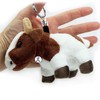 Cow Key Ring Cuddly Toy Plush Pendant Brown White Viola,