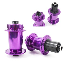 rningo MTB Bike Hubs Disc Brake 32/36 Holes,Front 110mm Rear 148mm HG Freehub for 8/9/10/11/12 Speed, 6 Nails 6 Claws 120 Clicks (Purple, 36H)