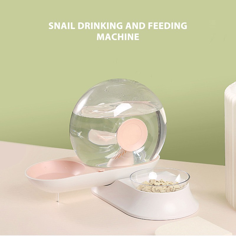 Pet Water Dispenser Food Feeder Cat Automatic Drinking Snail Shape