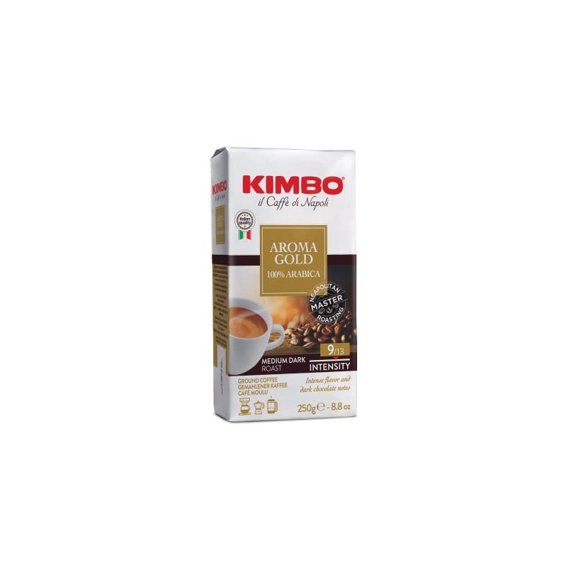 Kimbo Aroma Gold 100% Arabica Ground Coffee - 250g Bag