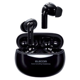 Elecom LBT-TWS15BK Wireless Earphones, Bluetooth 5.2, Noise Cancelling, AAC Compatible, Lightweight, Fully Wireless, Ear Plug Mode, Outsound Mode, Black