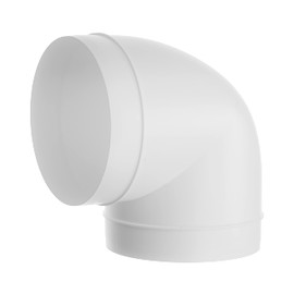 Repa Market 6 Inch Ducting Pipe Connector - White Plastic 90 Degree Elbow Hose Duct Fittings - Round Rigid and Flexible PVC Pipe, Tube Adapter for HVAC Ventilation System Connection